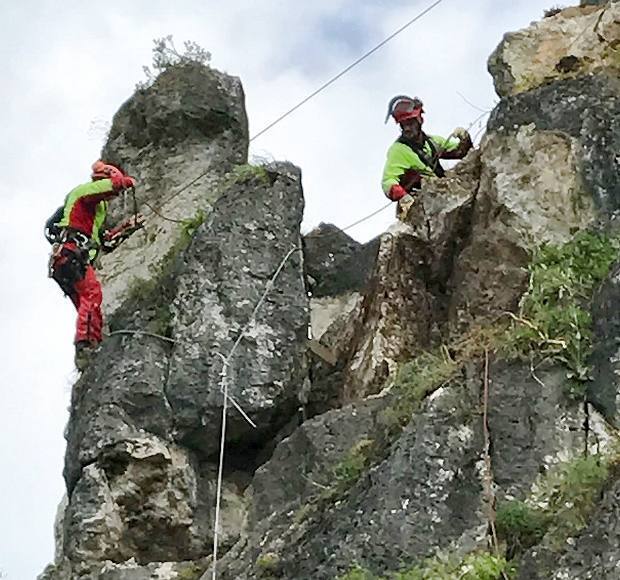 Arbeiten an Felswänden